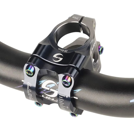 Lunje CNC MTB Stem Side Profile View – 0° Rise 31.8mm Bar Clamp
