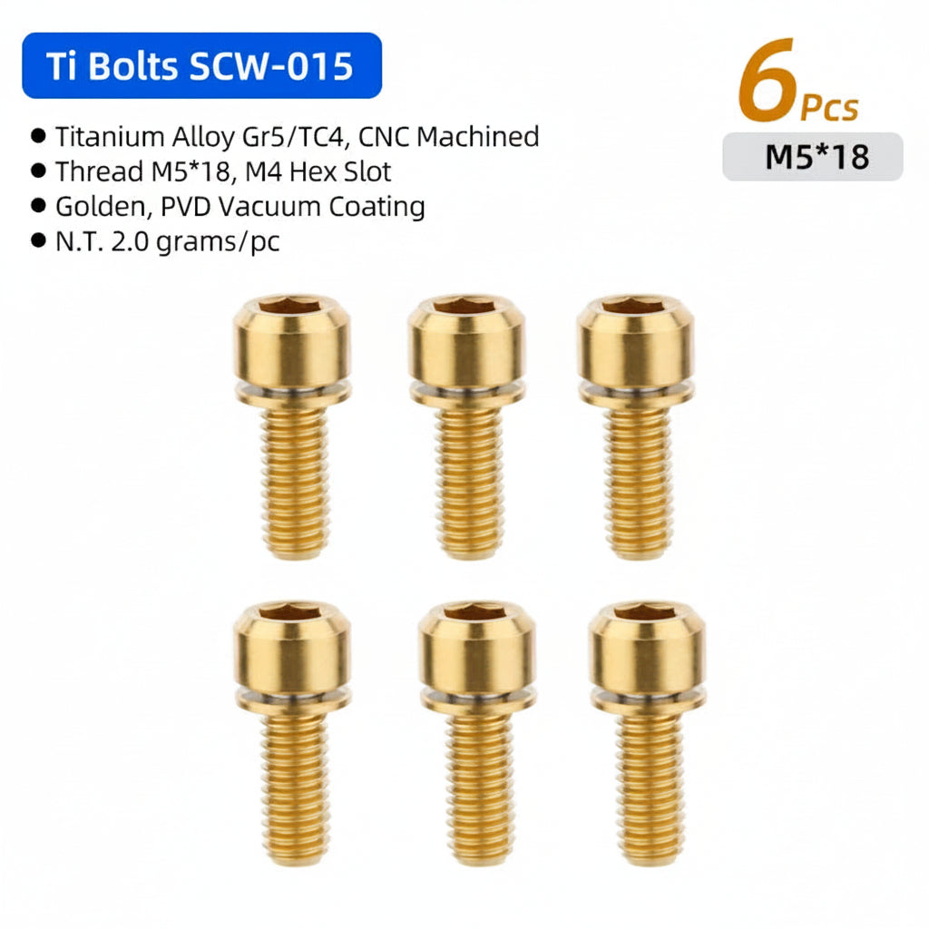 RISK Stem Bolts - Anodised Gold finish