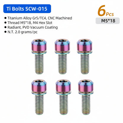 RISK Stem Bolts - Anodised Oil Slick / Rainbow finish