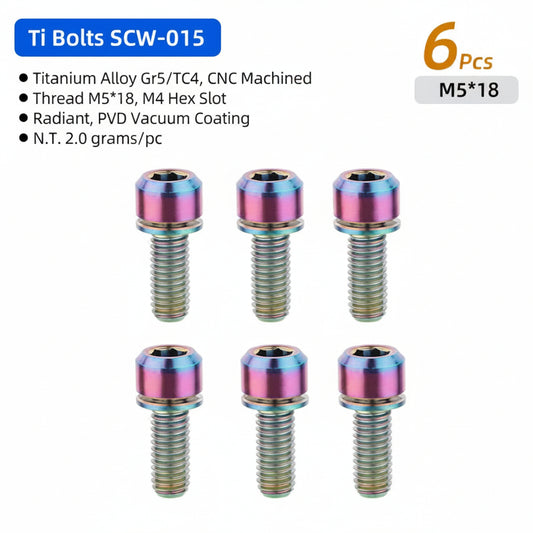 RISK Stem Bolts - Anodised Oil Slick / Rainbow finish