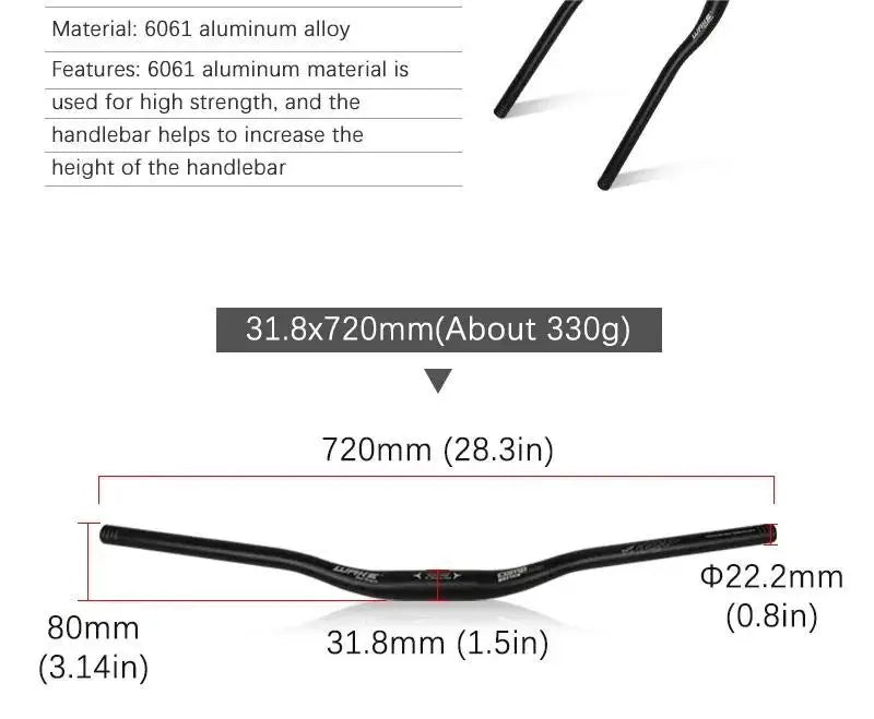 WAKE Alloy Handlebar — 31.8mm × 720mm/780mm