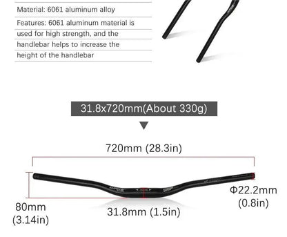 WAKE Alloy Handlebar — 31.8mm × 720mm/780mm