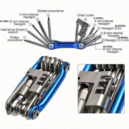 Breakdown of 11 functions including hex keys and Torx T-25