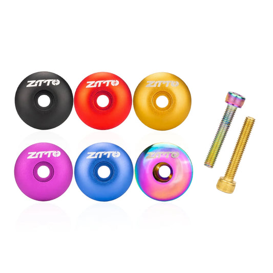 ZTTO CNC Alloy Headset Spacer kits in Black, Red, Blue, Gold, Purple, and Oil Slick