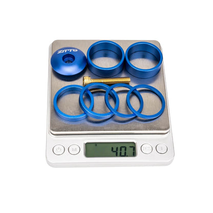Lightweight ZTTO alloy headset spacer kit on scales