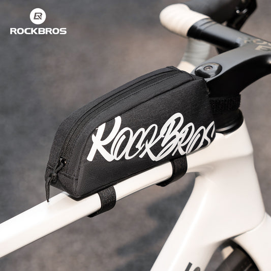 ROCKBROS black top tube bag strapped to top tube