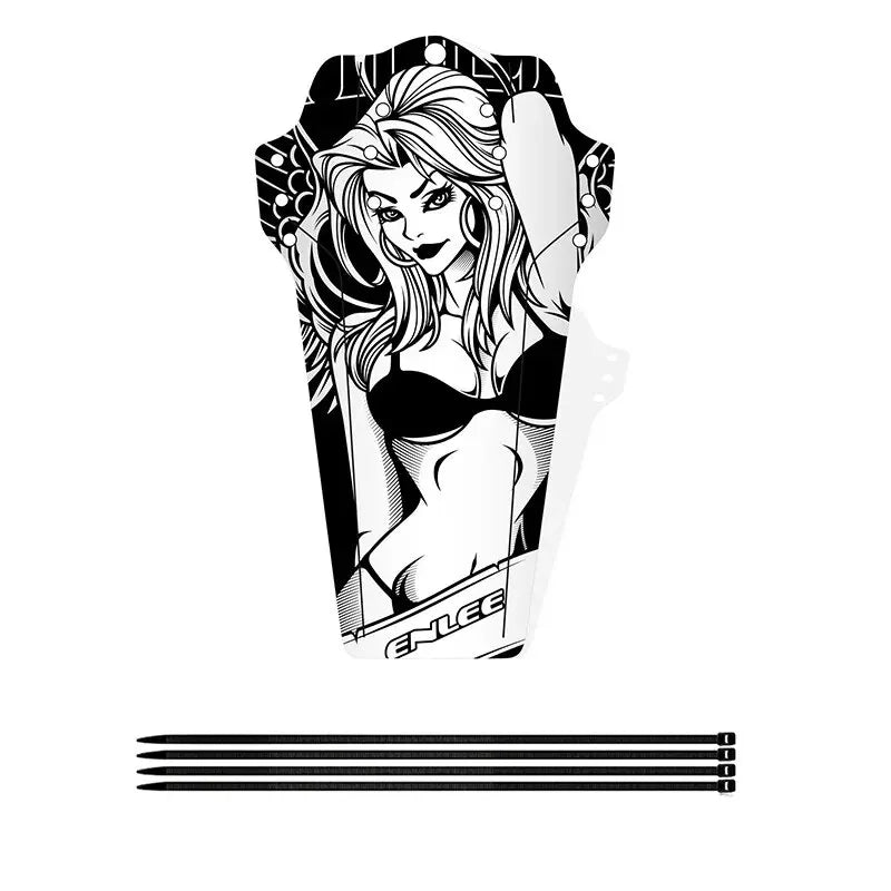 ENLEE MTB Mudguard - B&W pinup graphic