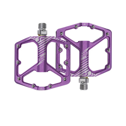 ENLEE Enduro Flat Pedals — Purple — CNC aluminium MTB platform pedal