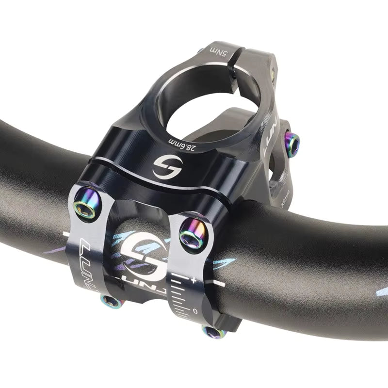 Lunje CNC MTB Stem Side Profile View – 0° Rise 31.8mm Bar Clamp