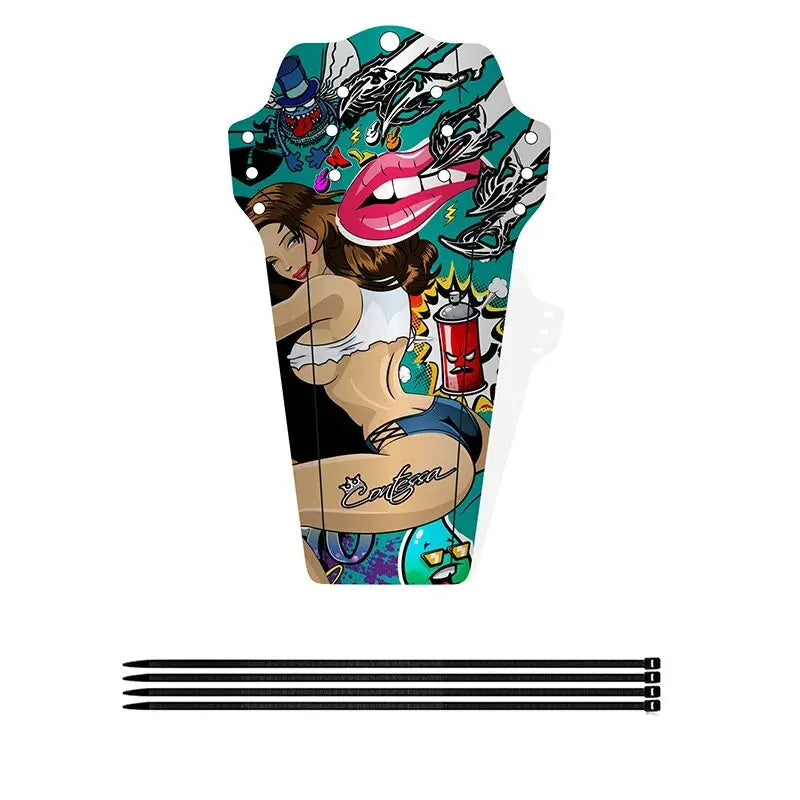 ENLEE MTB Mudguard - Pop-art pinup graphic