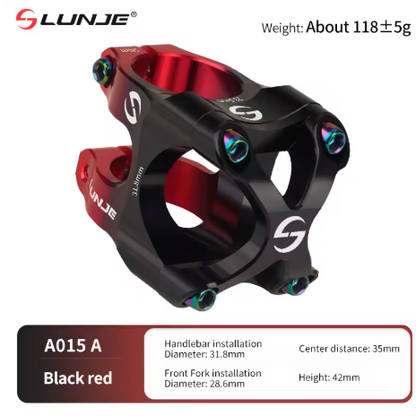 Lunje A015 X Style MTB Stem Black Red Duo-Tone – 31.8mm CNC Aluminum Mountain Bike Stem