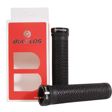 Bucklos MTB Lock-On Grips Black — 130mm rubber lock-on MTB grips for trail and enduro riding