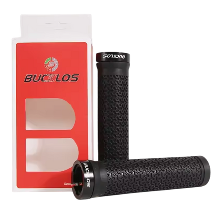 Bucklos MTB Lock-On Grips Black — 130mm rubber lock-on MTB grips for trail and enduro riding